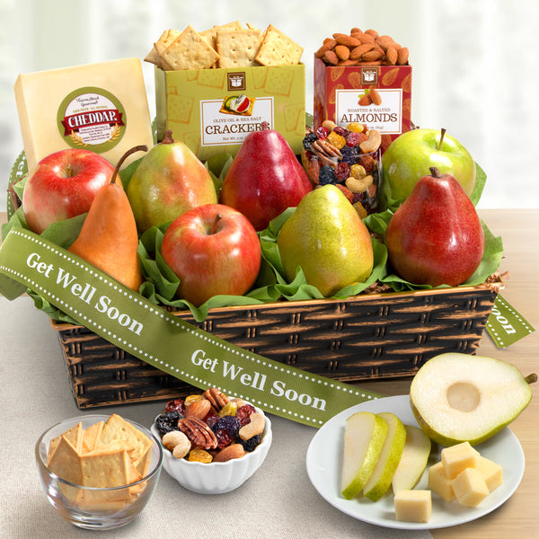 Get Well Soon Fruit Basket with Cheese & Nuts - CFG8019G_23N