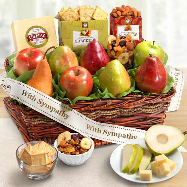 Sympathy Fruit Basket with Cheese & Nuts - CFG8019S_23N