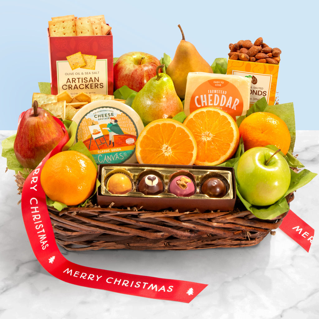 Merry Christmas Classic Deluxe Fruit Basket - CFG4101X_25N