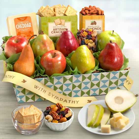 Sympathy Fruit Gift with Cheese & Nuts - CFG8019S_25N