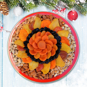 Red Tin Tray of dried fruit and nuts - CFV70025-24N