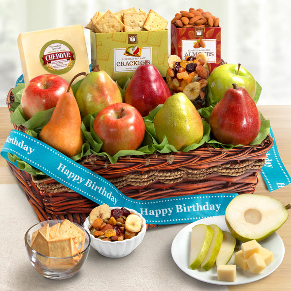 Birthday Fruit Basket with Cheese & Nuts - CFG8019B_23A